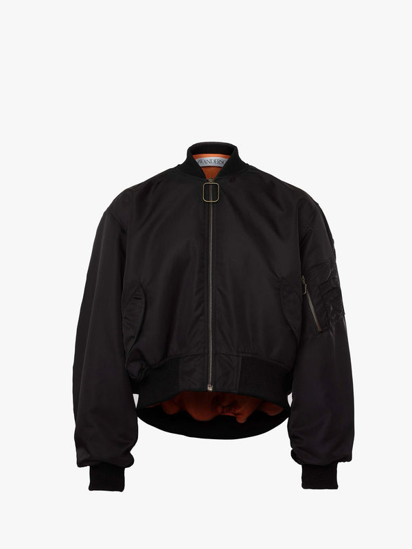 CURVED HEM BOMBER JACKET